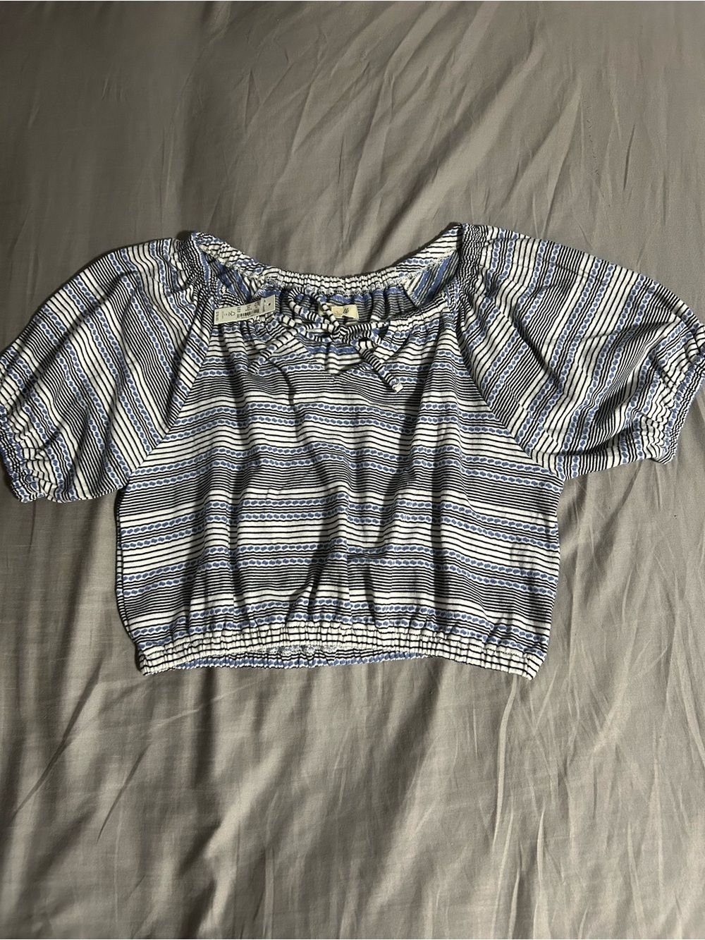 Madewell Jacquard Keyhole 100% Cotton Crop Top Size XS NWT